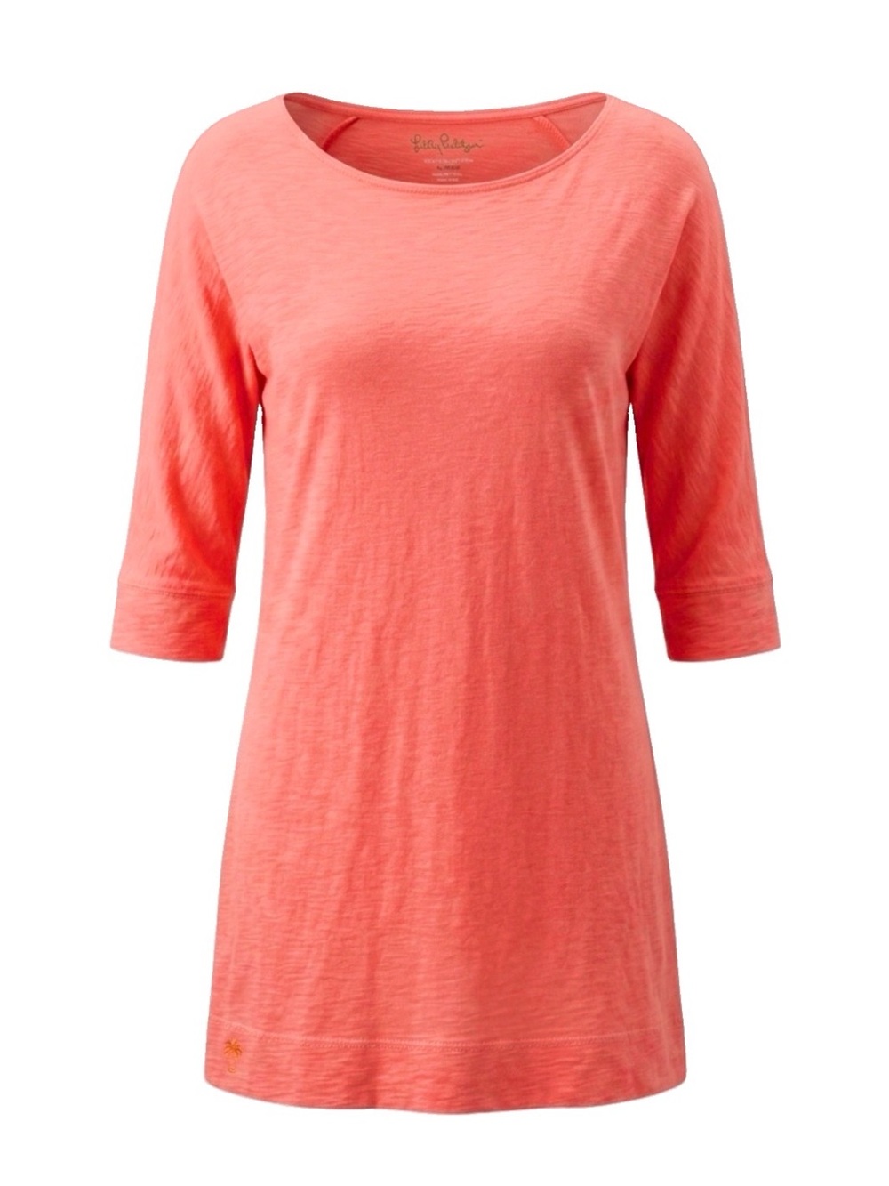 Lilly Pulitzer Etta Dress Sz XL Bright Coral Pima Cotton Coastal Summer Vacay